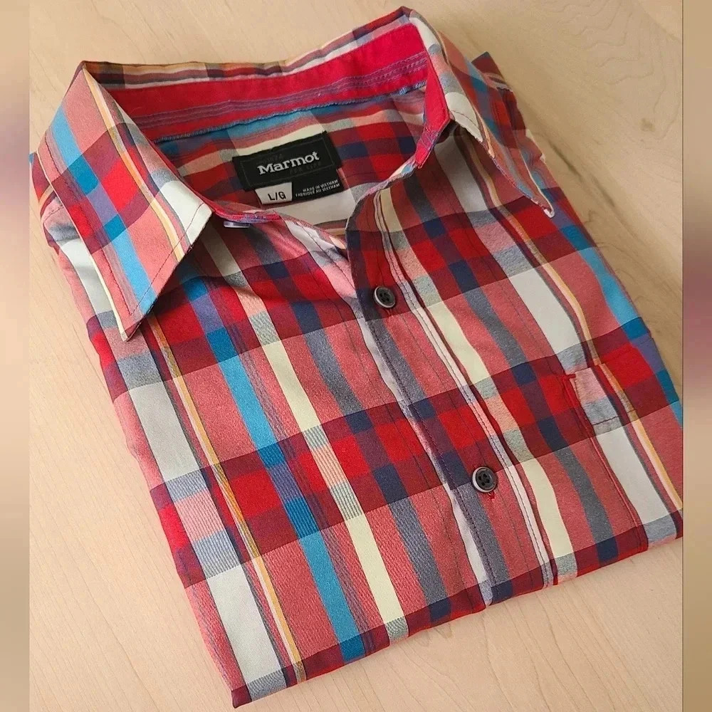 NEW! MARMOT Short  Sleeves Plaid Shirt